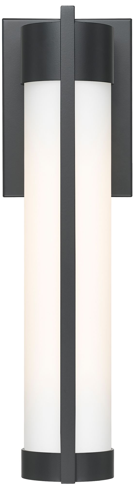 Image 2 Stratford 16" Matte Black Coastal Outdoor Sconce With White Glass more views