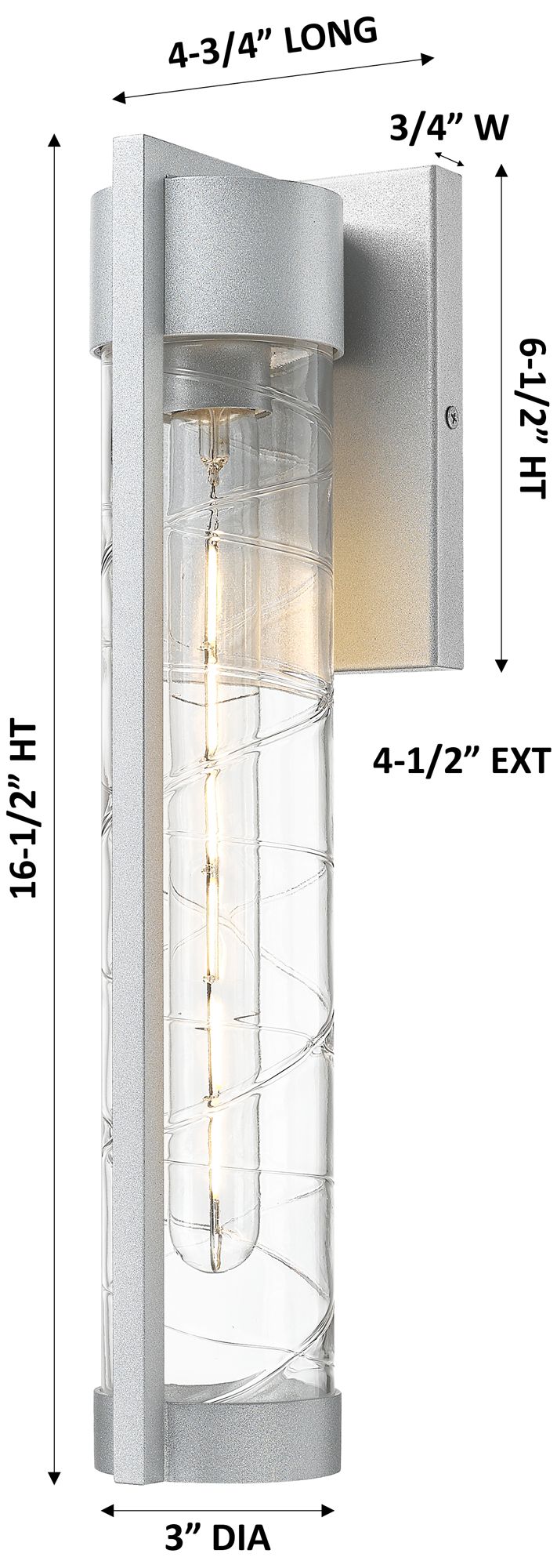 Image 3 Stratford 16" Silver Coastal Outdoor Sconce With Deco Swirl Glass more views