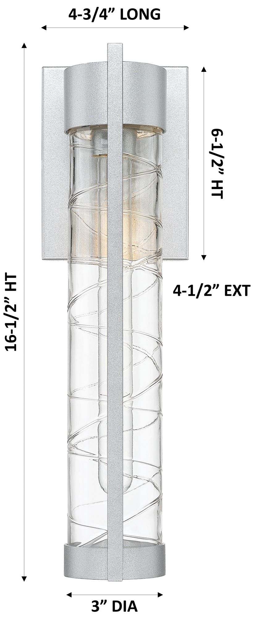 Image 4 Stratford 16" Silver Coastal Outdoor Sconce With Deco Swirl Glass more views