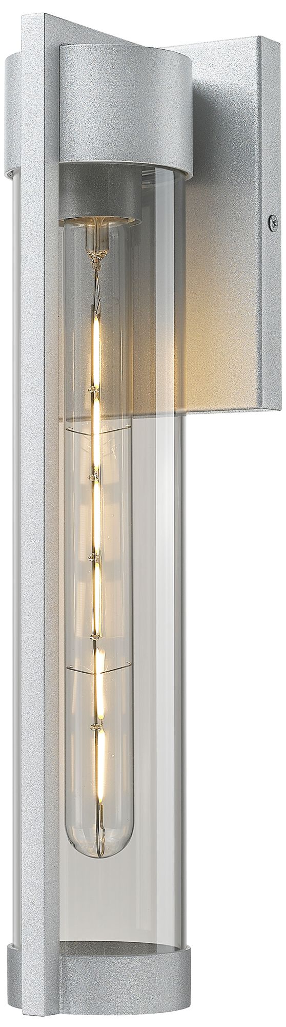 Stratford 16" Silver Coastal Outdoor Sconce With Light Smoke Glass