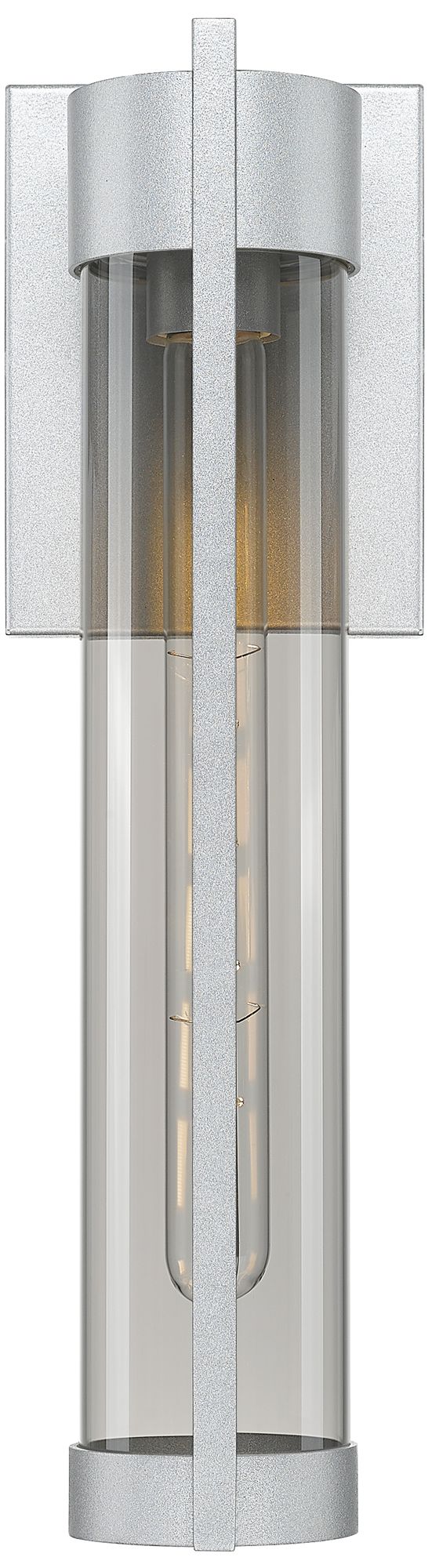 Image 2 Stratford 16" Silver Coastal Outdoor Sconce With Light Smoke Glass more views