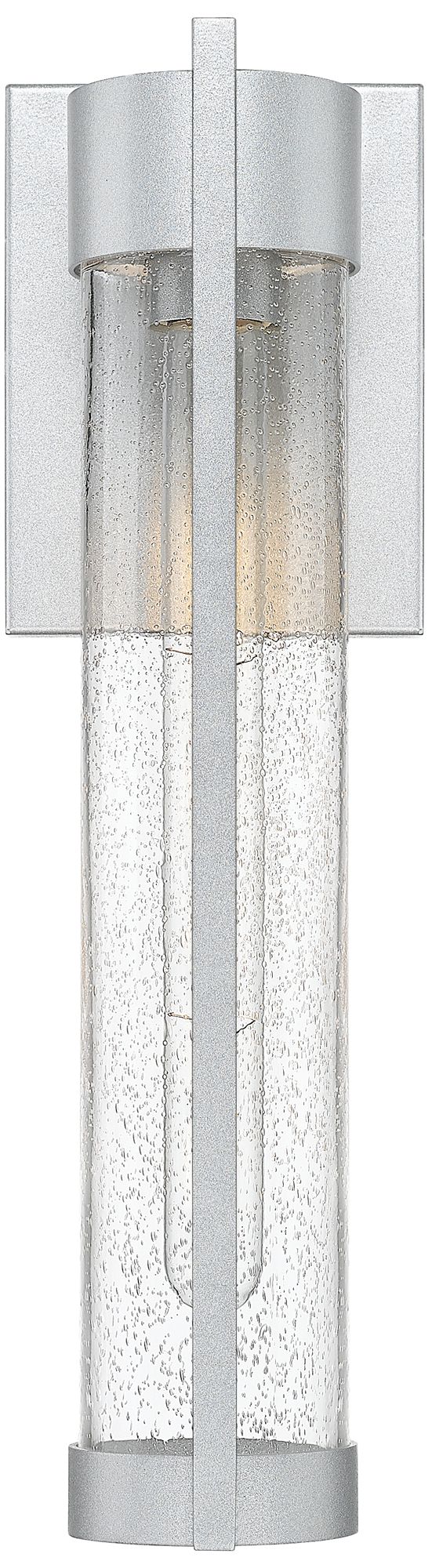 Image 2 Stratford 16" Silver Coastal Outdoor Sconce With Seeded Glass more views