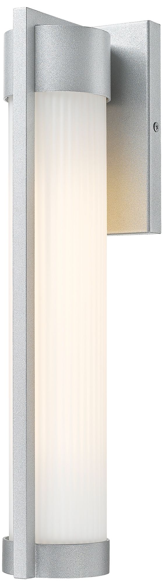 Stratford 16" Silver Coastal Outdoor Sconce With Striped White Glass