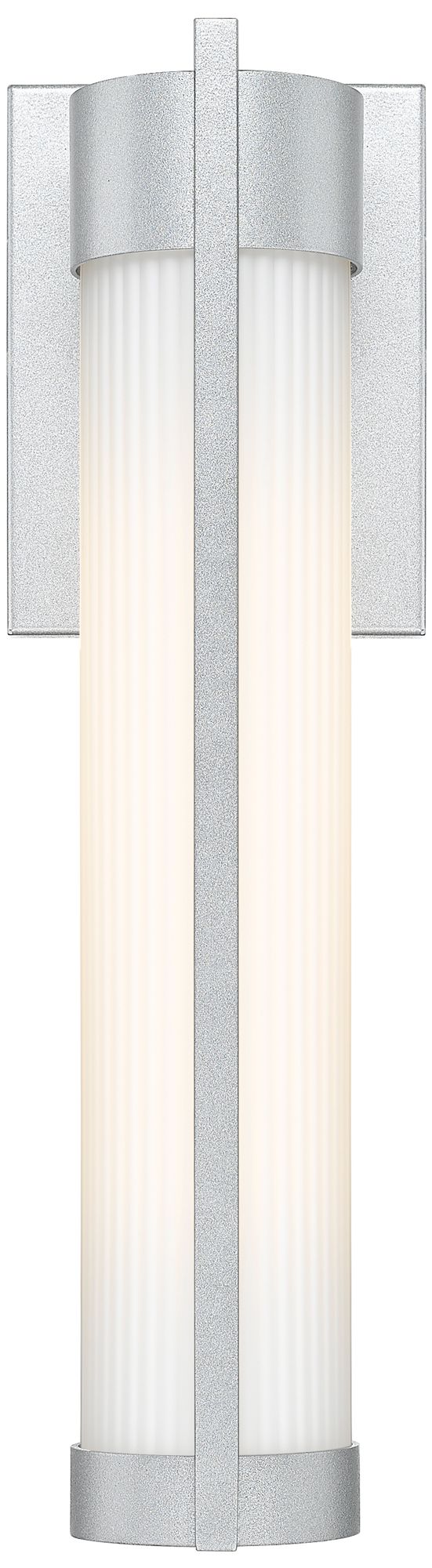 Image 2 Stratford 16" Silver Coastal Outdoor Sconce With Striped White Glass more views