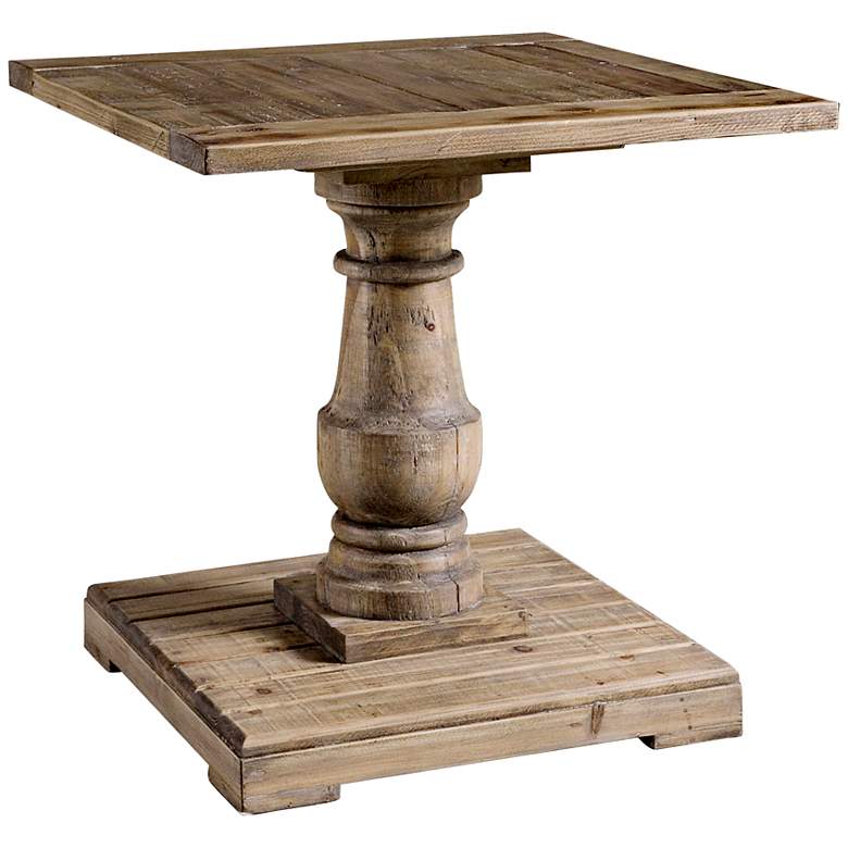 Image 1 Stratford 26 inch Wide Reclaimed Fir Wood Pedestal End Table