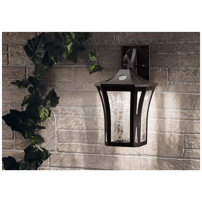 Image 3 Stratford - Wall Sconce - Black Finish - Clear Crackle Glass more views