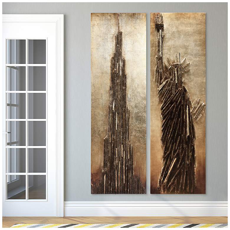 Image 2 Stratified & Liberty 72" High 2-Piece Wall Sculpture Set more views