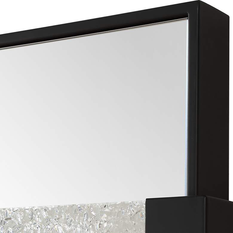 Image 6 Stratton 29 3/8" x 72" Satin Black Iron Framed Wall Mirror more views