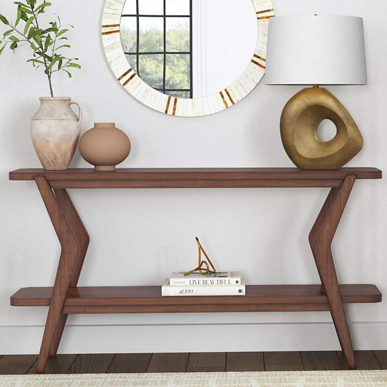 Image 1 Stratton 48" Wide Walnut Console Table