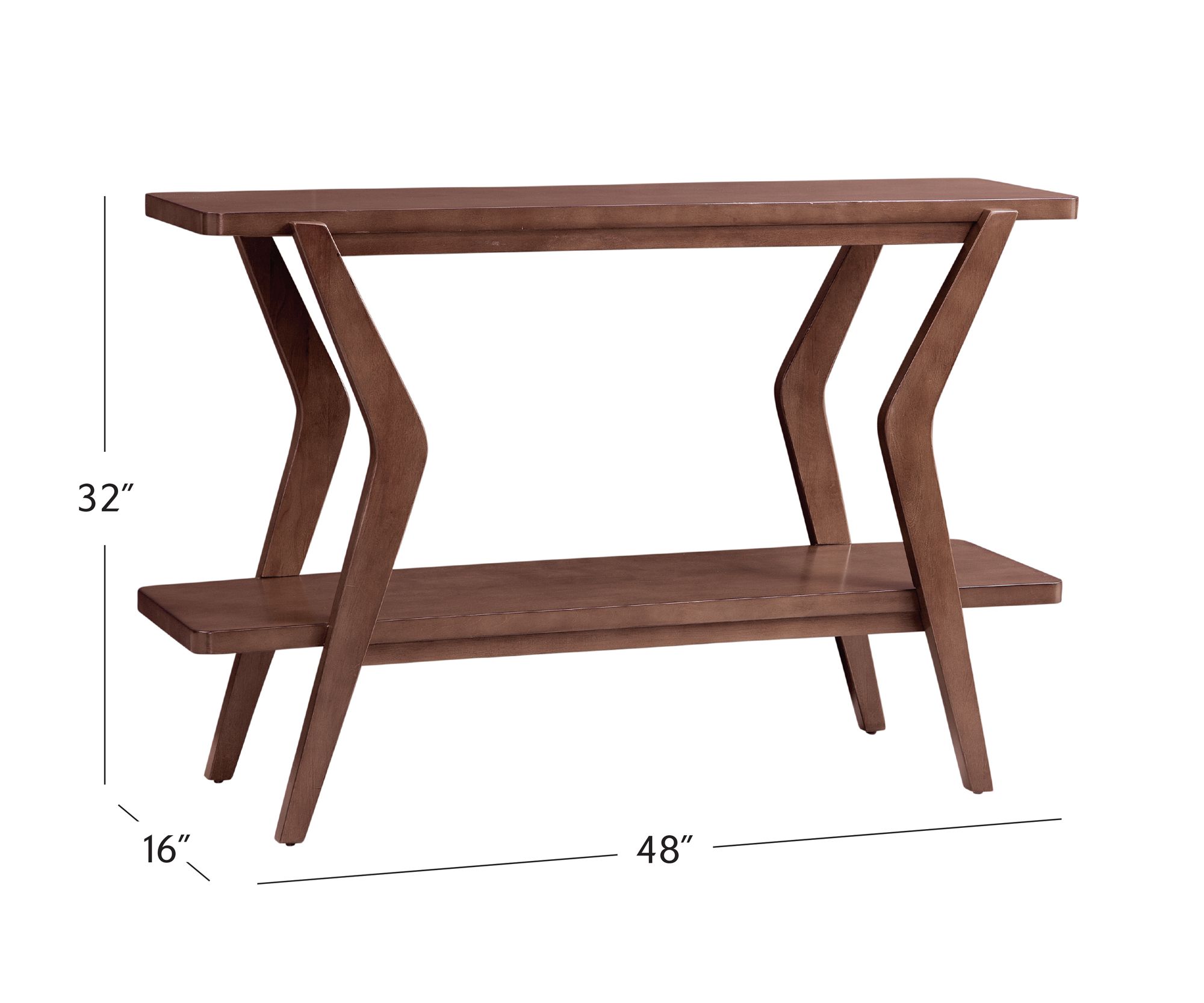 Image 7 Stratton 48" Wide Walnut Rectangular Console Table more views