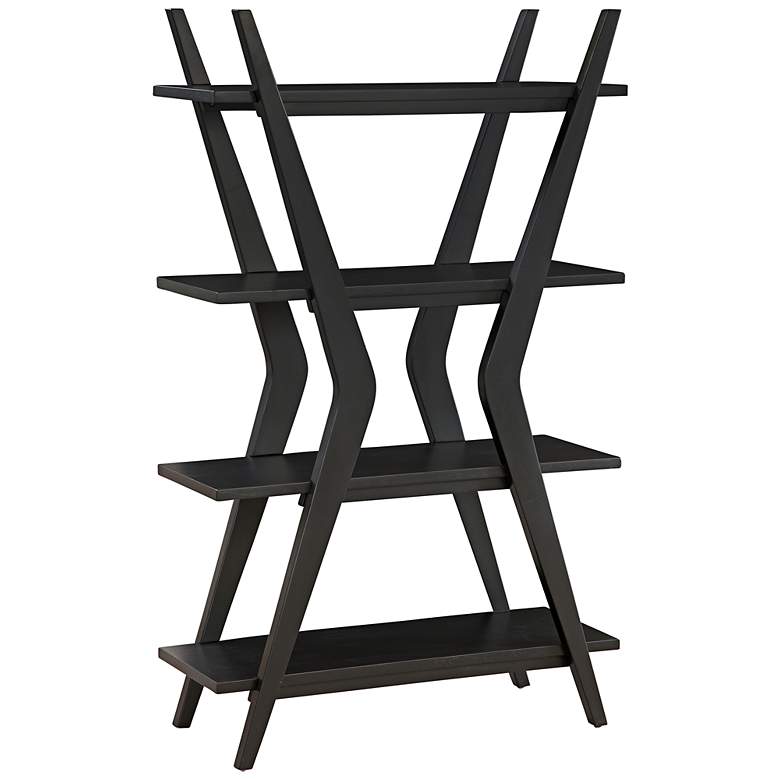 Image 4 Stratton 66" High Matte Black 4-Shelf Etagere more views