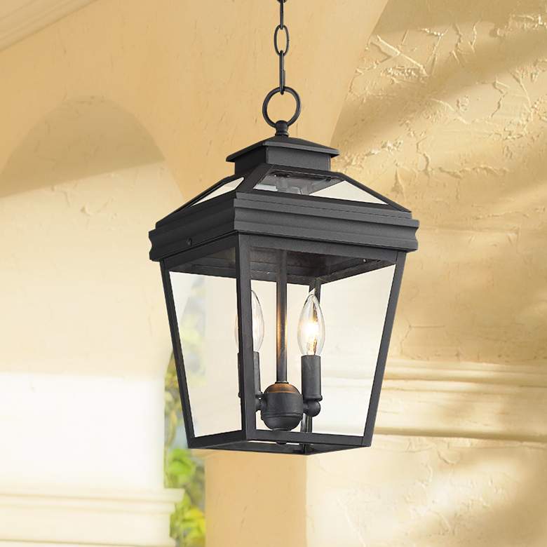 Image 1 Stratton Street 16 1/2 inch High Black Outdoor Hanging Light