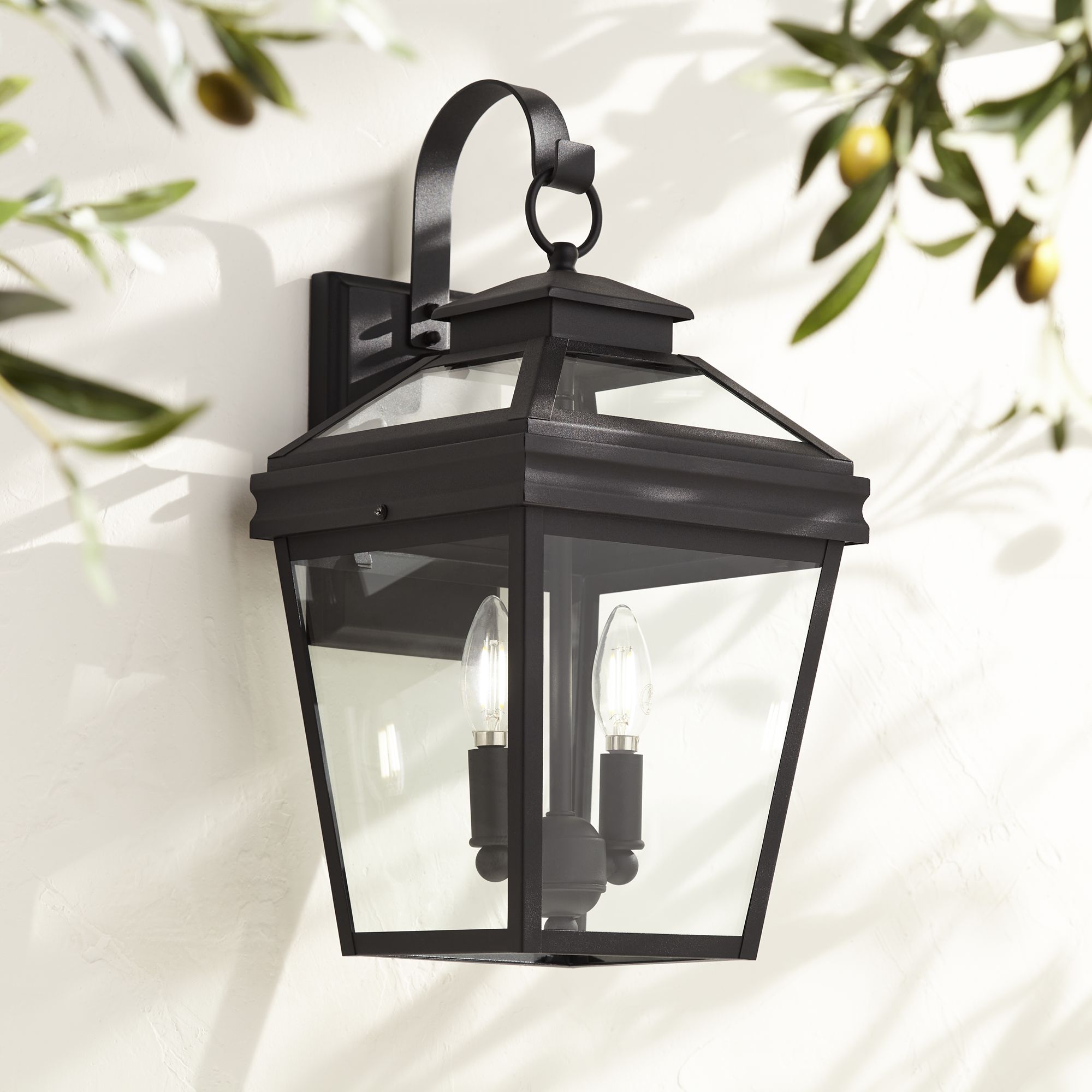 black exterior wall lanterns