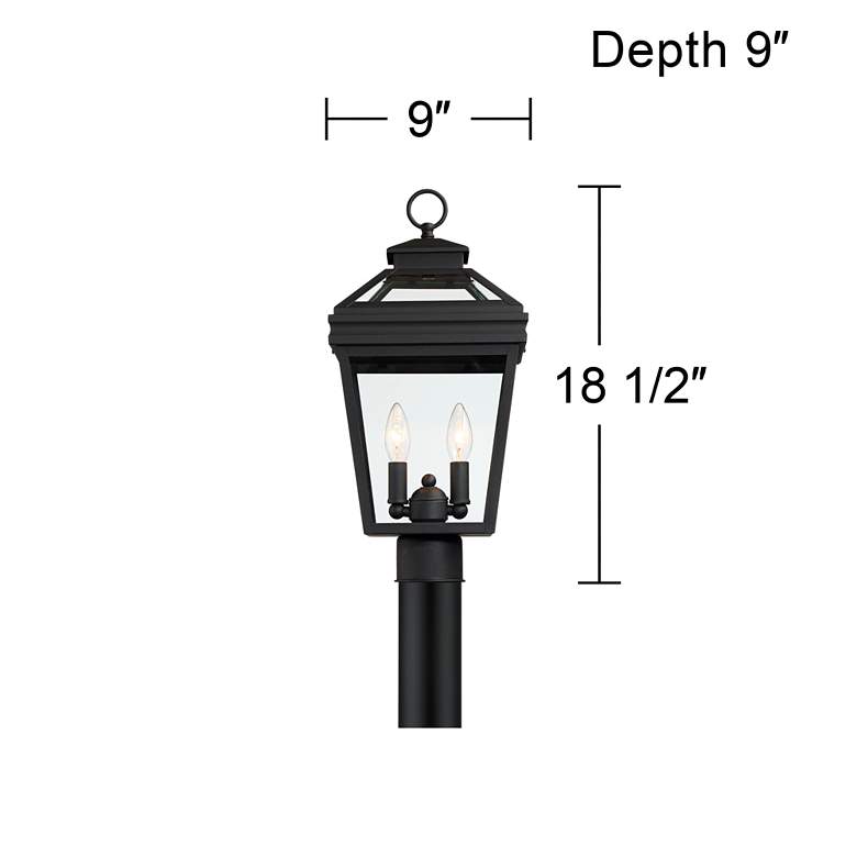 Image 5 Stratton Street 18 1/2 inch High Black Outdoor Post Light more views