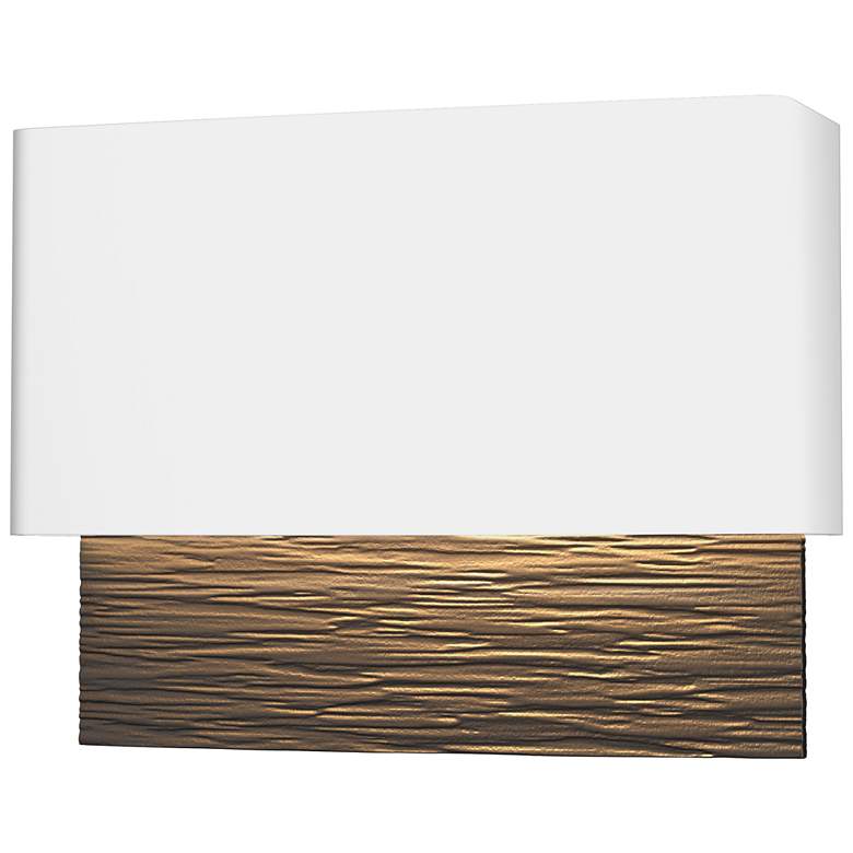 Image 1 Stratum 9.5"H Bronze Accented Coastal White Dark Sky LED Outdoor Sconc