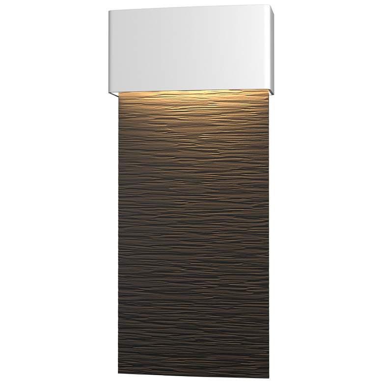 Image 1 Stratum 9.5 inchH Large Black Accented White Dark Sky LED Outdoor Sconce