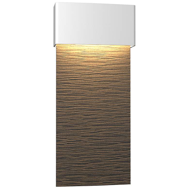 Image 1 Stratum 9.5"H Large Iron Accented Coastal White Dark Sky LED Outdoor S
