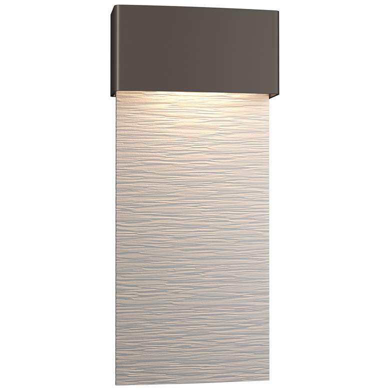 Image 1 Stratum 9.5"H Large White Accented Dark Smoke Dark Sky LED Outdoor Sco