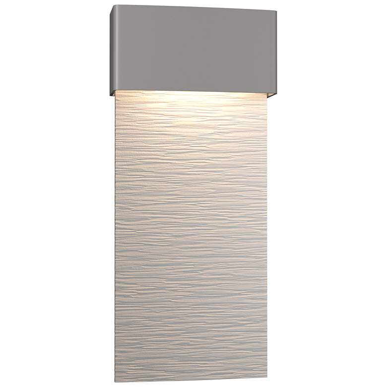 Image 1 Stratum 9.5"H Large White Accented Steel Dark Sky LED Outdoor Sconce