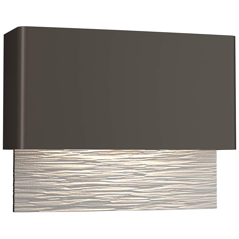 Image 1 Stratum 9.5"H White Accented Coastal Dark Smoke Dark Sky LED Outdoor S