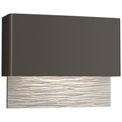 Stratum 9.5"H White Accented Coastal Dark Smoke Dark Sky LED Outdoor S