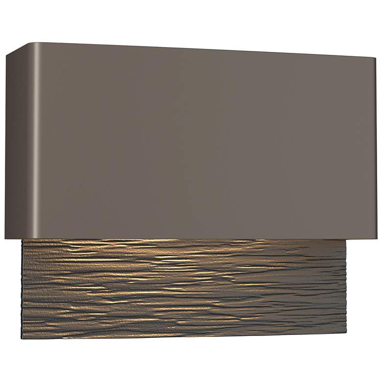 Image 1 Stratum Dark Sky LED Outdoor Sconce - Smoke Finish - Black Accents