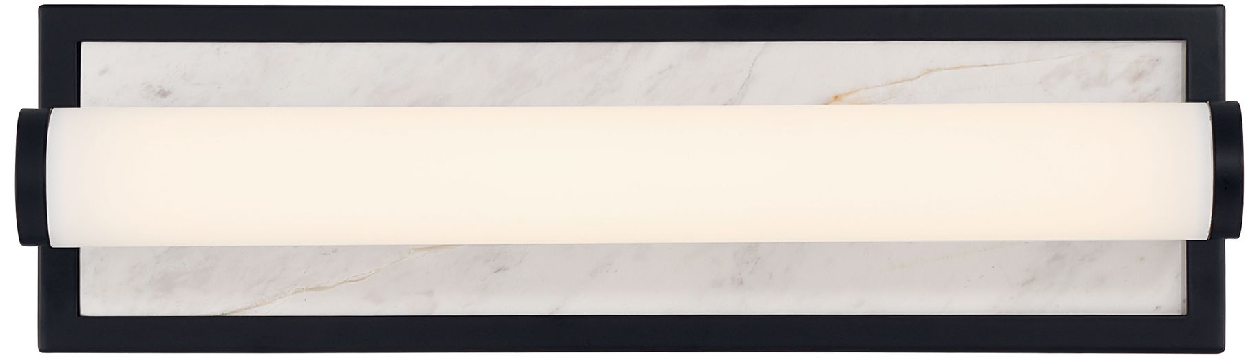 Image 2 Stratum Integrated LED 18in Vanity in Matte Black with Jazz White Marble more views
