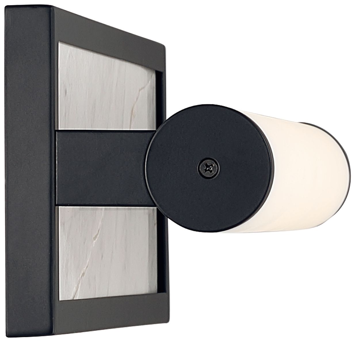 Image 3 Stratum Integrated LED 18in Vanity in Matte Black with Jazz White Marble more views