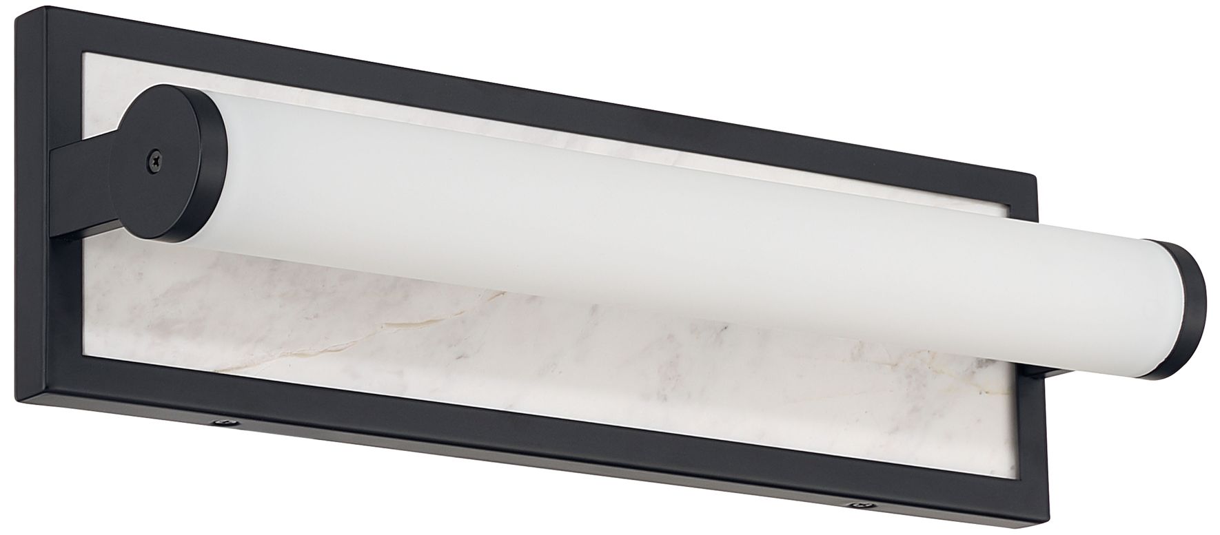 Image 5 Stratum Integrated LED 18in Vanity in Matte Black with Jazz White Marble more views