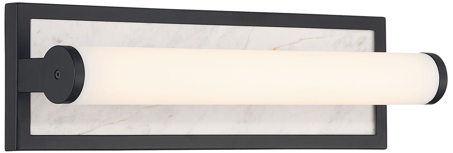 Image 6 Stratum Integrated LED 18in Vanity in Matte Black with Jazz White Marble more views