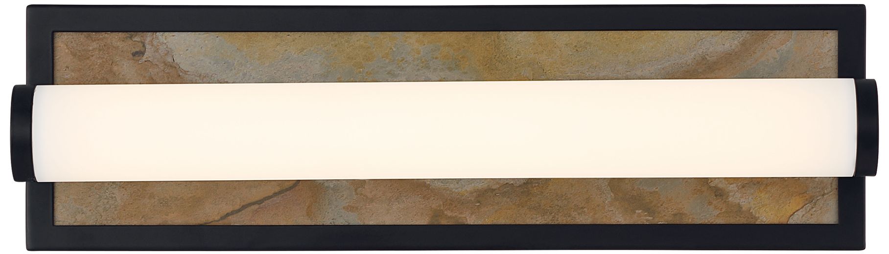Image 2 Stratum Integrated LED 18in Vanity in Matte Black with Moon Rock Slate more views