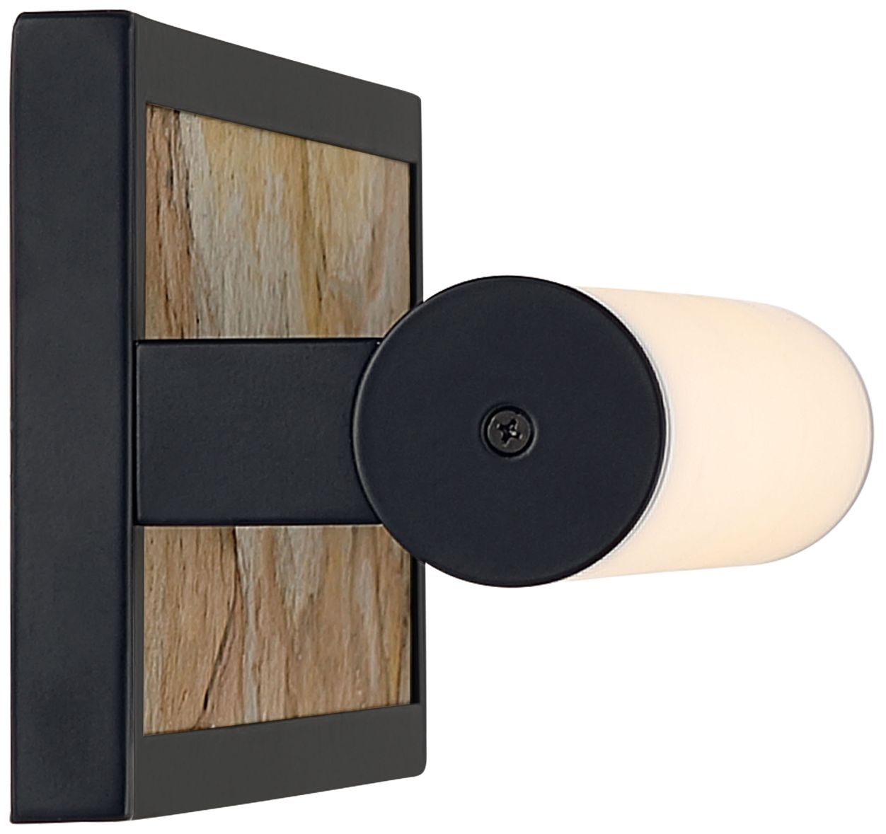 Image 3 Stratum Integrated LED 18in Vanity in Matte Black with Moon Rock Slate more views