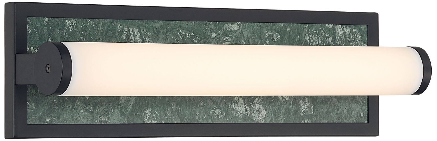 Stratum Integrated LED 18in Vanity in Matte Black with Persian Green Marble