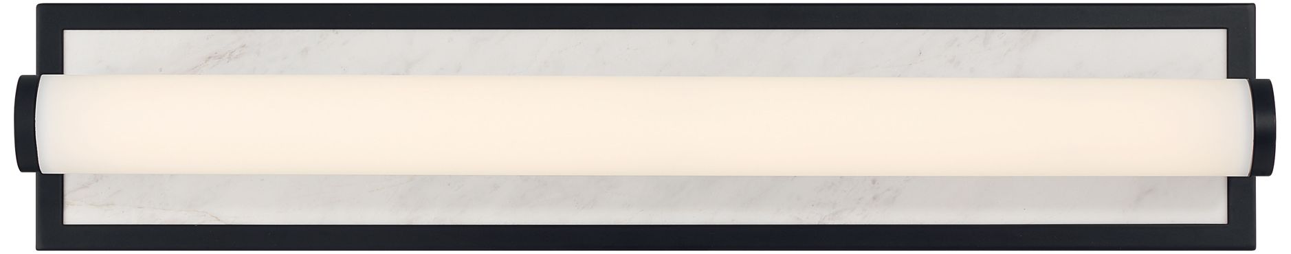 Image 2 Stratum Integrated LED 24in Vanity in Matte Black with Jazz White Marble more views