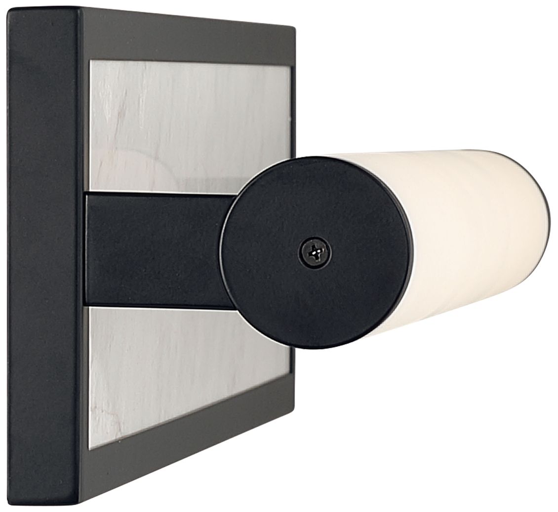 Image 3 Stratum Integrated LED 24in Vanity in Matte Black with Jazz White Marble more views