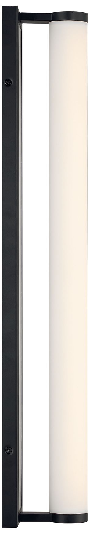Image 4 Stratum Integrated LED 24in Vanity in Matte Black with Jazz White Marble more views