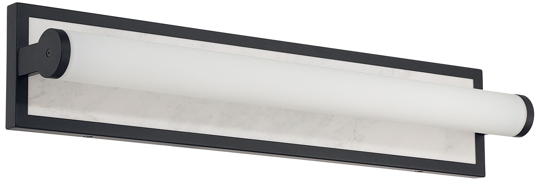 Image 5 Stratum Integrated LED 24in Vanity in Matte Black with Jazz White Marble more views
