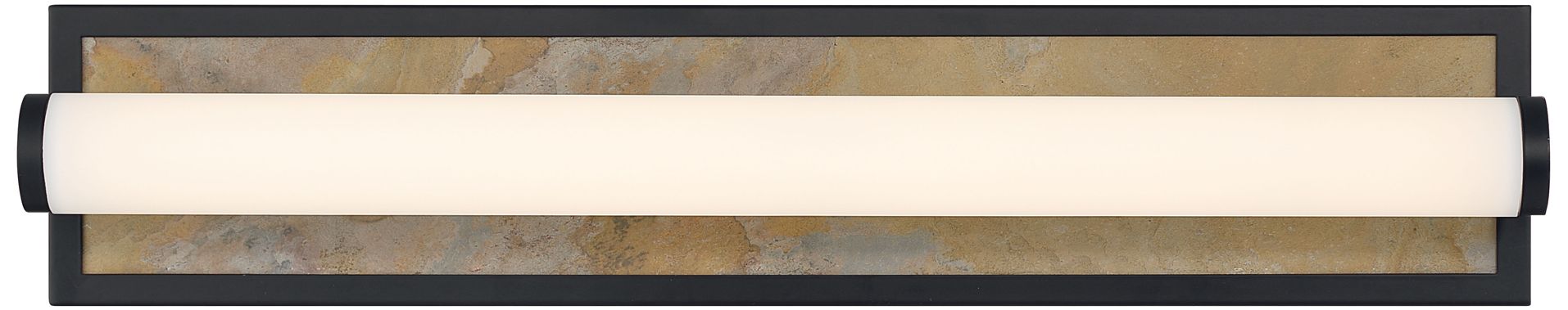 Image 2 Stratum Integrated LED 24in Vanity in Matte Black with Moon Rock Slate more views