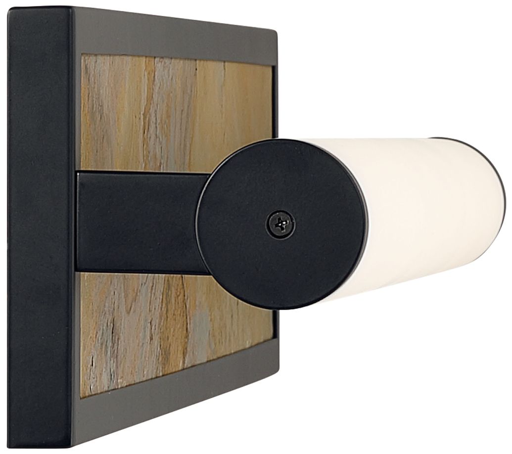 Image 3 Stratum Integrated LED 24in Vanity in Matte Black with Moon Rock Slate more views