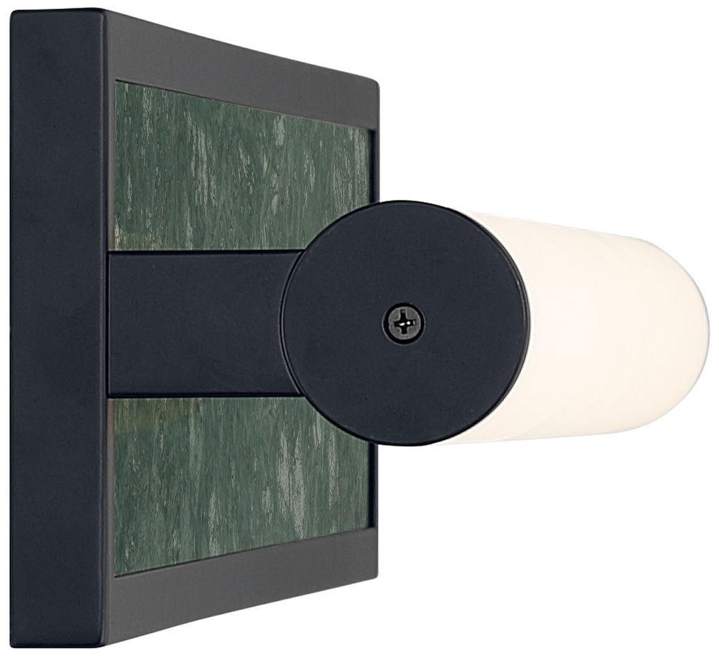 Image 3 Stratum Integrated LED 24in Vanity in Matte Black with Persian Green Marble more views