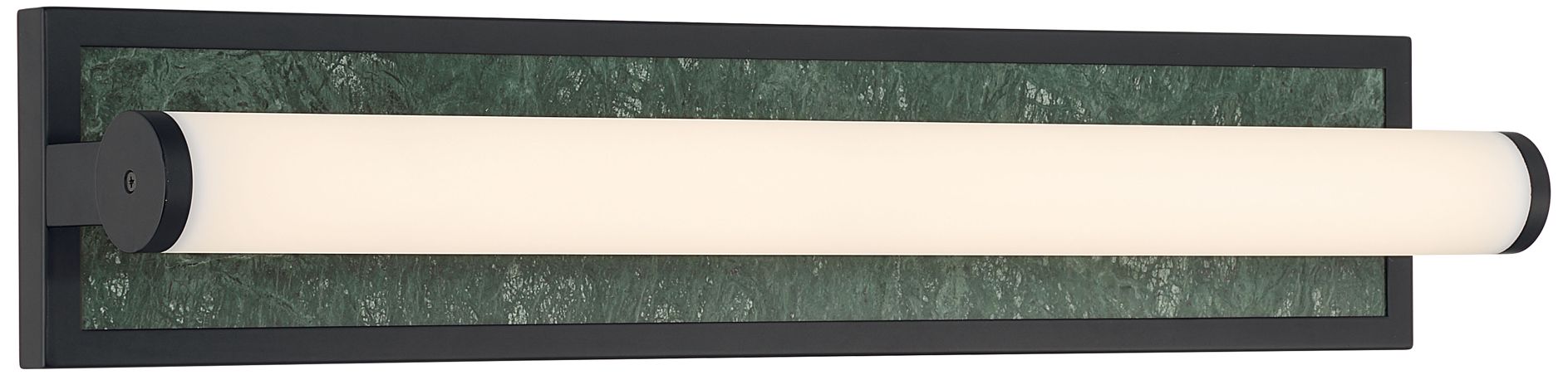 Stratum Integrated LED 24in Vanity in Matte Black with Persian Green Marble