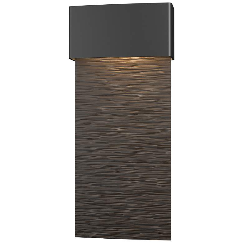 Image 1 Stratum Large Dark Sky LED Outdoor Sconce - Black Finish - Bronze Accents