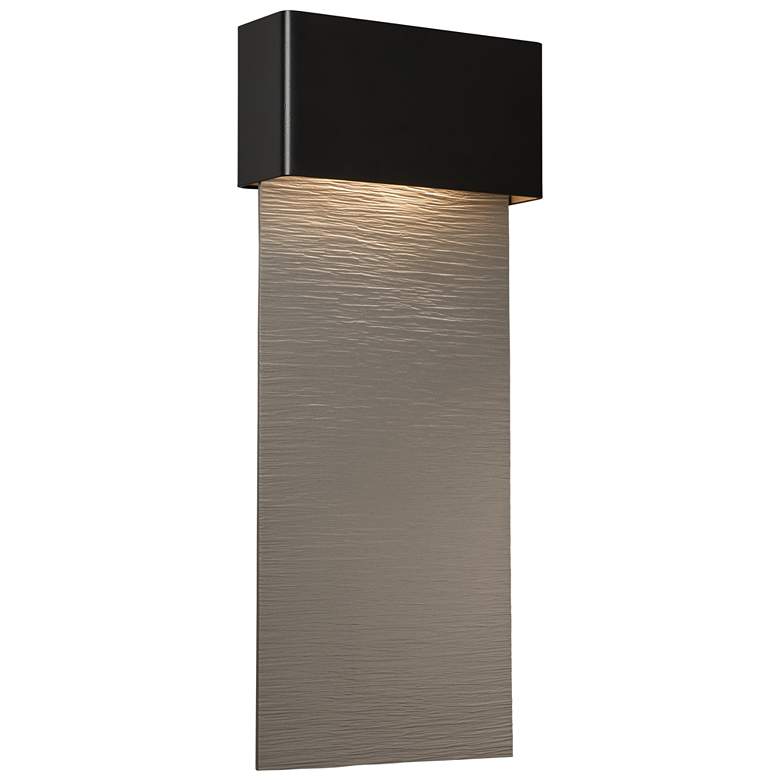 Image 1 Stratum Large Dark Sky LED Outdoor Sconce - Black Finish - Steel Accents