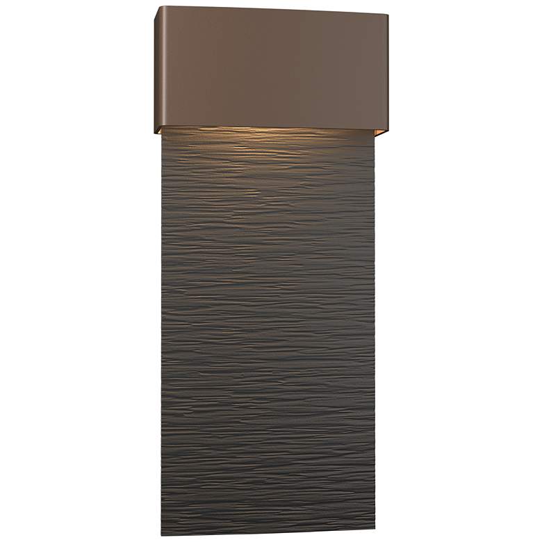Image 1 Stratum Large Dark Sky LED Outdoor Sconce - Bronze Finish - Black Accents