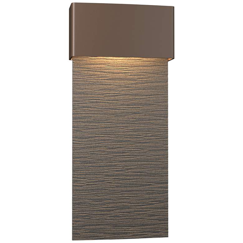 Image 1 Stratum Large Dark Sky LED Outdoor Sconce - Bronze Finish - Iron Accents