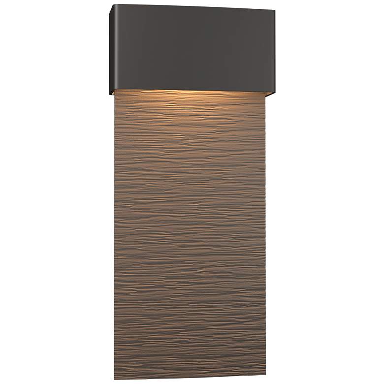 Image 1 Stratum Large Dark Sky LED Outdoor Sconce - Bronze Finish - Smoke Accents