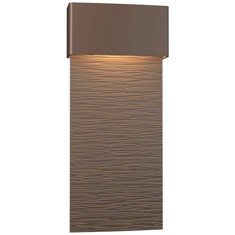 Image 1 Stratum Large Dark Sky LED Outdoor Sconce - Bronze - Smoke Accents
