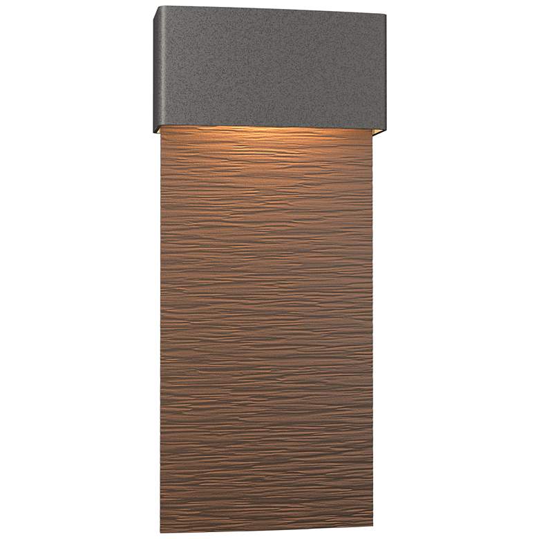 Image 1 Stratum Large Dark Sky LED Outdoor Sconce - Iron Finish - Bronze Accents