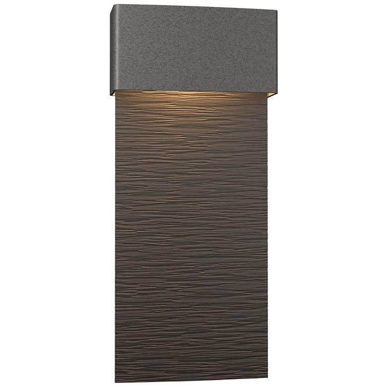 Image 1 Stratum Large Dark Sky LED Outdoor Sconce - Iron Finish - Bronze Accents