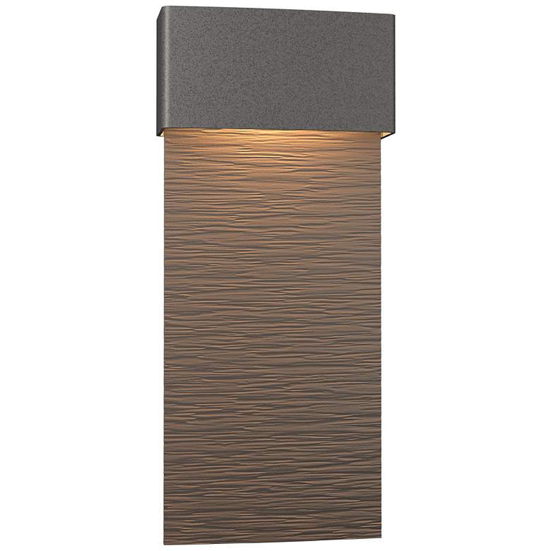 Image 1 Stratum Large Dark Sky LED Outdoor Sconce - Iron Finish - Smoke Accents